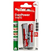 Fischer Duopower Set de tacos (Diámetro taco: 14 mm, Longitud taco: 70 mm, 2 uds., Nylon)