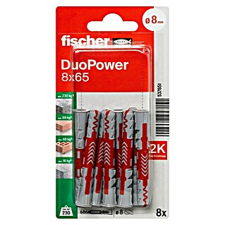 Fischer Duopower Univerzalne tiple (Ø x D: 8 x 65 mm, Najlon, 8 Kom.)