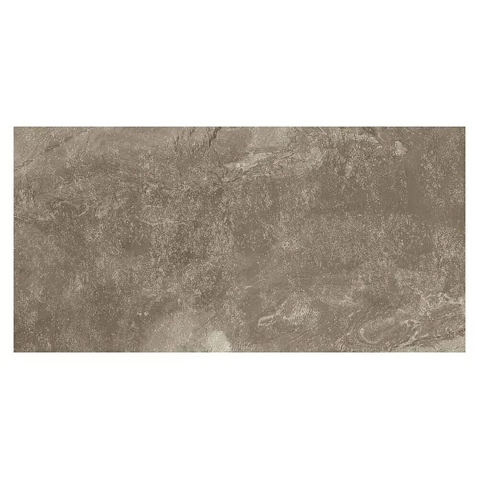 Feinsteinzeugfliese Geo Brown - 60 x 120 cm, Braun, Schimmernd - Abstraktes Texturbild in Grau und Beige. Das Bild zeigt eine komplexe Oberfläche mit feinen Details und einer subtilen Farbpalette.