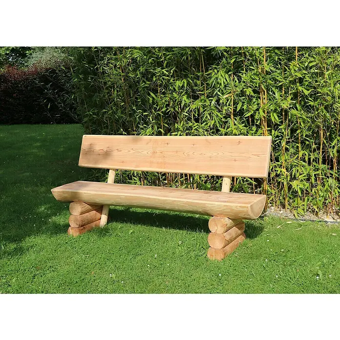Joda Gartenbank Rustika - B x T x H: 180 x 40 x 87 cm, Lärche, Natur - Rustikale Holzbank im Garten. Die Bank verfügt über eine natürliche Holzoptik und integriert sich perfekt in die grüne Umgebung.