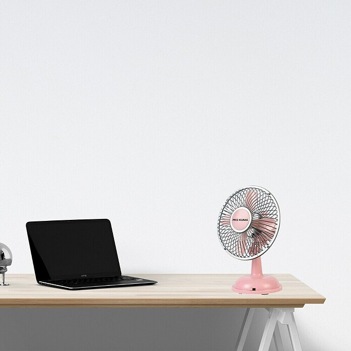 PR Klima Ventilador de sobremesa (Rosa, Diámetro: 14 cm, 2,5 W, 105,65 m³/h, Puerto USB 2.0)