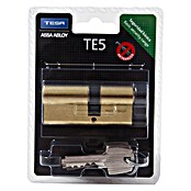 Tesa Assa Abloy Cilindro T5 Leva larga (Longitud con cilindro de perfil: 30/40 mm, 3 llaves, Latón)