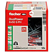 Fischer Duopower Dübel- & Schraubenbox S PH LD (Durchmesser Dübel: 6 mm, Länge Dübel: 50 mm, Panheadschraube, 50 Stk.) | BAUHAUS