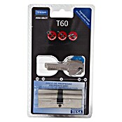 Tesa Assa Abloy Cilindro T60 (30/30 mm, 5 llaves, Níquel)