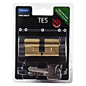 Tesa Assa Abloy Cilindro T5 Leva larga (Longitud con cilindro de perfil: 30/40 mm, 3 llaves, Níquel)