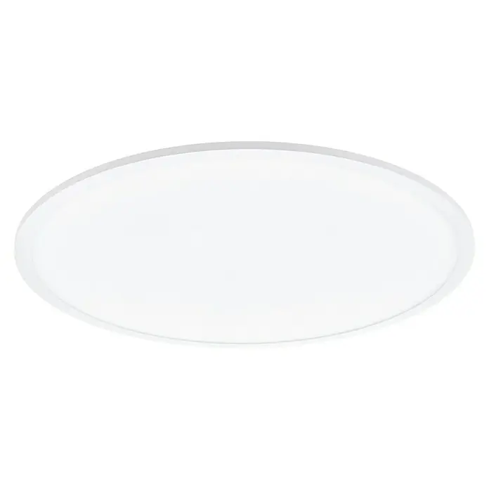 Tween Light LED-Panel rund RC-CCT-DIM - 58 W, Ø x H: 100 x 5 cm, Weiß, Mehrfarbig - Nahaufnahme einer runden, weißen LED-Deckenleuchte. Moderne und minimalistische Beleuchtung für Innenräume.