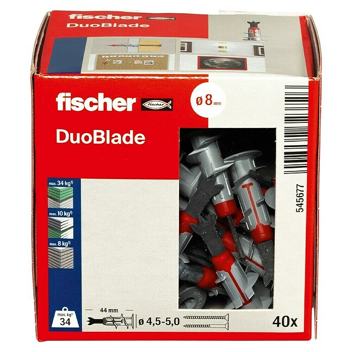 Fischer Duoblade Tiple za gips  (Duljina tiple: 44 mm, 40 Kom.) | BAUHAUS