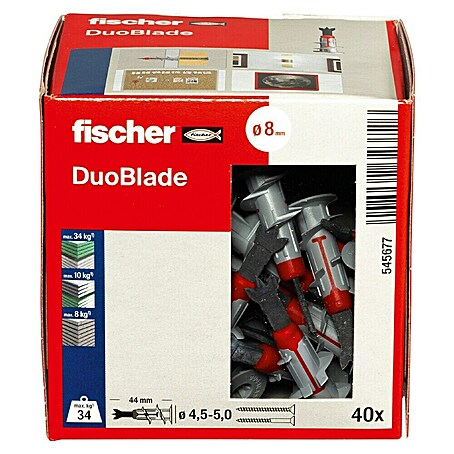 Fischer Duoblade Gipskartondübel (Länge Dübel: 44 mm, 40 Stk.)