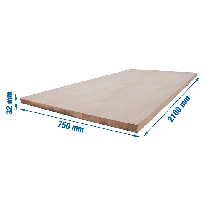 Simonrack Simonwork Tablero para banco (L x An: 2.000 x 750 mm, Madera de haya, Espesor encimera: 32 mm) | BAUHAUS