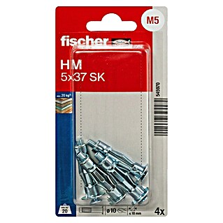 Fischer Hohlraumdübel HM 5x37 SK (Länge Dübel: 37 mm, 4 Stk., Silber)