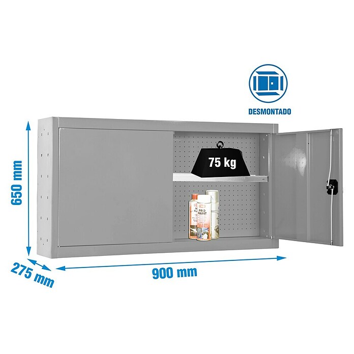 Simonrack Simonwork Armario para herramientas Cabinet Tools Shelf (Ancho: 90 cm, Altura de trabajo: 65 cm, Gris, Desmontado) | BAUHAUS