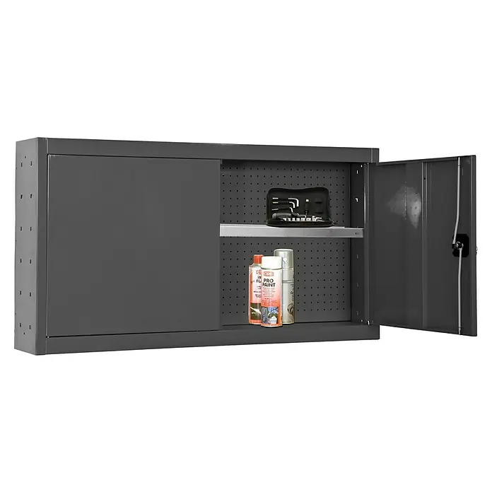 Simonrack Simonwork Armario para herramientas Cabinet Tools Shelf - Al x An x Pr: 55 x 90 x 27,5 cm, Antracita, Completamente montado - Armario de herramientas resistente con puerta corredera, ideal para guardar herramientas y aerosoles. Asegura una óptima organización.