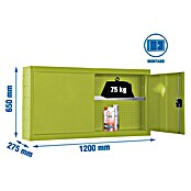 Simonrack Simonwork Armario para herramientas Cabinet Tools Shelf (L x An: 27,5 x 120 cm, Altura de trabajo: 65 cm, Verde, Completamente montado) | BAUHAUS