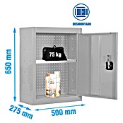 Simonrack Simonwork Armario para herramientas Cabinet Tools Shelf (L x An: 27,5 x 50 cm, Altura de trabajo: 65 cm, Gris, Desmontado) | BAUHAUS