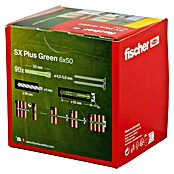 Fischer Spreizdübel SX Green (Ø x L: 6 x 50 mm, Nylon, 90 Stk., Mit Rand)