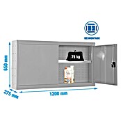 Simonrack Simonwork Armario para herramientas Cabinet Tools Shelf (Ancho: 120 cm, Altura de trabajo: 65 cm, Gris, Desmontado) | BAUHAUS