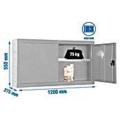 Simonrack Simonwork Armario para herramientas Cabinet Tools Shelf (Ancho: 120 cm, Altura de trabajo: 55 cm, Gris, Completamente montado) | BAUHAUS