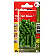 Fischer Spreizdübel SX Green K (Ø x L: 6 mm x 30 mm, Nylon, 30 Stk., Mit Rand)