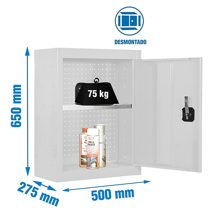 Simonrack Simonwork Armario para herramientas Cabinet Tools Shelf (L x An: 27,5 x 50 cm, Altura de trabajo: 65 cm, Blanco, Desmontado) | BAUHAUS