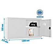Simonrack Simonwork Armario para herramientas Cabinet Tools Shelf (L x An: 27,5 x 120 cm, Altura de trabajo: 55 cm, Blanco, Desmontado) | BAUHAUS