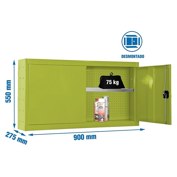 Simonrack Simonwork Armario para herramientas Cabinet Tools Shelf (L x An: 27,5 x 90 cm, Altura de trabajo: 55 cm, Verde, Desmontado) | BAUHAUS