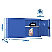 Simonrack Simonwork Armario para herramientas Cabinet Tools Shelf (L x An: 27,5 x 120 cm, Altura de trabajo: 65 cm, Azul, Desmontado) | BAUHAUS