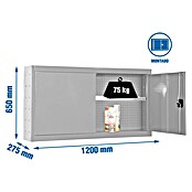 Simonrack Simonwork Armario para herramientas Cabinet Tools Shelf (L x An: 27,5 x 120 cm, Altura de trabajo: 65 cm, Gris, Completamente montado) | BAUHAUS