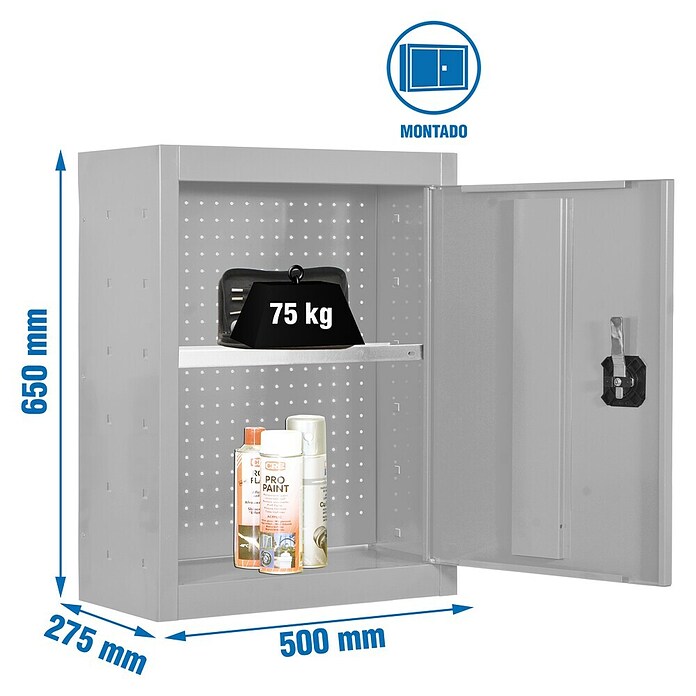 Simonrack Simonwork Armario para herramientas Cabinet Tools Shelf (L x An: 27,5 x 50 cm, Altura de trabajo: 65 cm, Gris, Completamente montado) | BAUHAUS