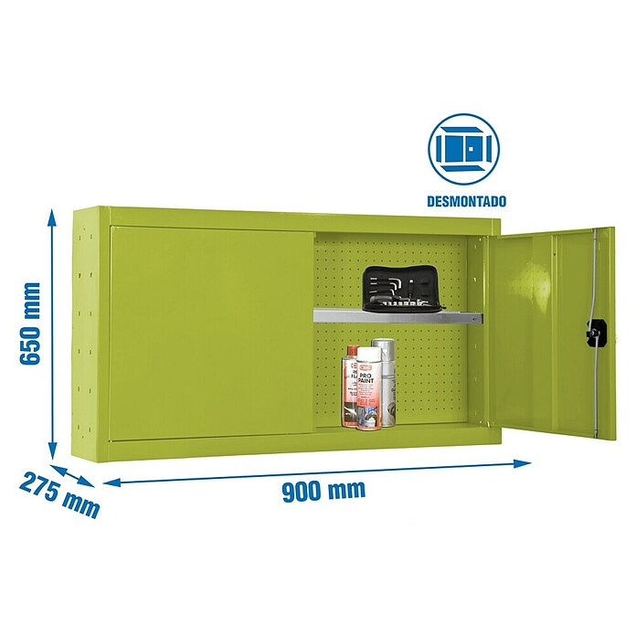 Simonrack Simonwork Armario para herramientas Cabinet Tools Shelf (L x An: 27,5 x 90 cm, Altura de trabajo: 65 cm, Verde, Desmontado) | BAUHAUS