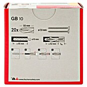 Fischer Gasbetondübel GB 10 (Durchmesser Dübel: 10 mm, Länge Dübel: 55 mm, 20 Stk.) | BAUHAUS