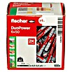 Fischer Duopower Surtido de tacos (Diámetro taco: 6 mm, Longitud taco: 50 mm, Con borde, Todos los materiales de construcción, 100 ud.) | BAUHAUS