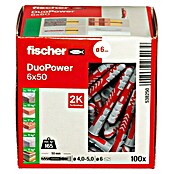 Fischer Duopower Dübelsortiment (Durchmesser Dübel: 6 mm, Länge Dübel: 50 mm, Mit Rand, Alle Baustoffe, 100 Stk.) | BAUHAUS