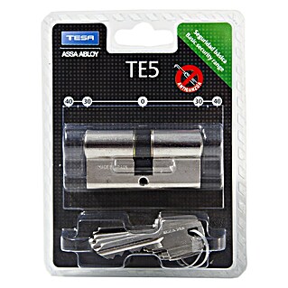 Tesa Assa Abloy Cilindro de perfil T5 Leva corta (Longitud total interior: 30 mm, Longitud total exterior: 30 mm, Número de llaves: 3 ud.)
