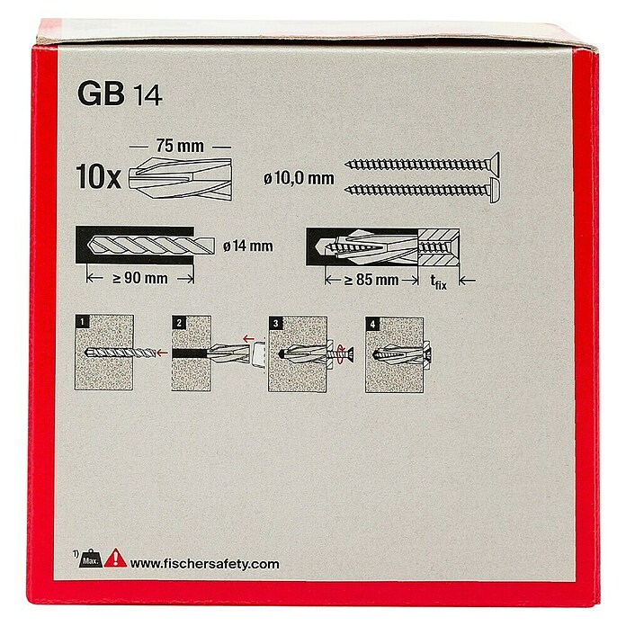 Fischer Tipla za porobeton GB  (Promjer tiple: 14 mm, Duljina tiple: 75 mm, 10 Kom.) | BAUHAUS