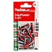 Fischer Duopower Surtido de tacos (Diámetro taco: 6 mm, Longitud taco: 30 mm, 28 uds., Nylon)