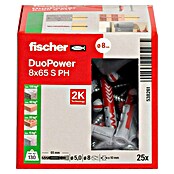 Fischer Duopower Dübel- & Schraubenbox 8 x 65 S PH LD (Durchmesser Dübel: 8 mm, Länge Dübel: 65 mm, Panheadschraube, 25 Stk.) | BAUHAUS