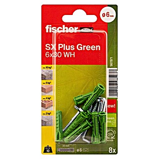 Fischer Spreizdübel-Set SX Green WH K (Ø x L: 6 x 30 mm, Winkelhaken, 8 Stk.)