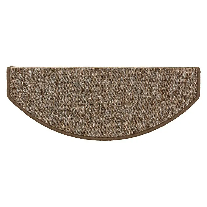Astra Stufenmatte Fox - 28 x 65 cm, 100 % Polypropylen, Braun - Halbmondförmige Teppichstufe in Braun mit schützender Umrandung, ideal für Treppenhäuser.