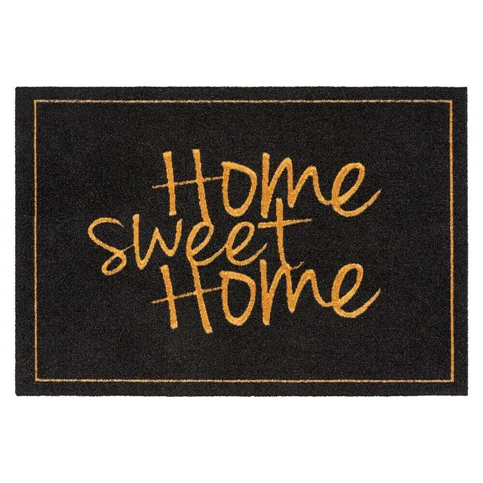Astra Homelike Fußmatte Home Sweet Home - Schwarz/Gold, 40 x 60 cm, 100 % Polyamid - Fußmatte mit der Aufschrift "Home Sweet Home" in goldener Schrift auf schwarzem Grund, ideal für den Eingangsbereich.
