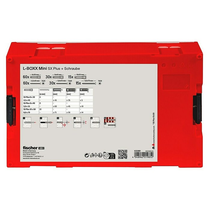 Fischer SX Schrauben- & Dübel-Set FIXtainer (Gesamtumfang: 210 -tlg.) | BAUHAUS