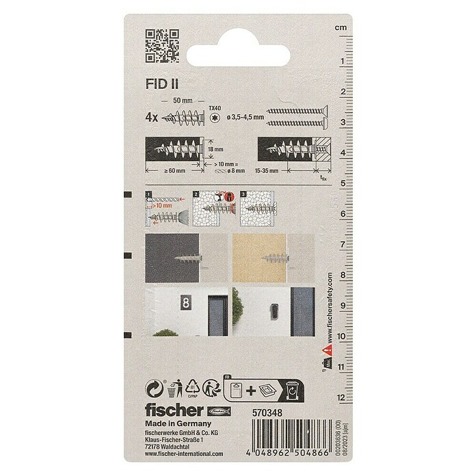 Fischer Dämmstoffdübel FID II (Ø x L: 8 x 50 mm, Kunststoff, 4 Stk.) | BAUHAUS