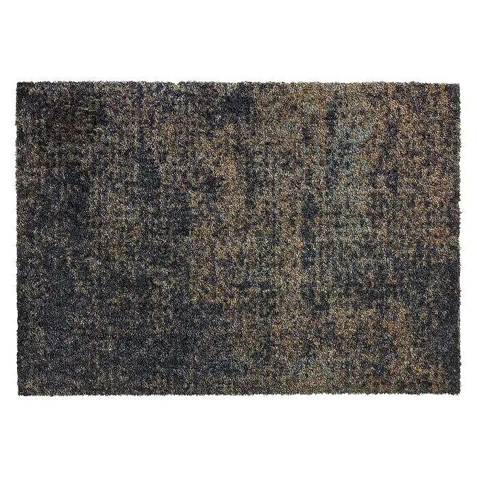 SCHÖNER WOHNEN-Kollektion Fußmatte Vintage - Anthrazit/Braun, 50 x 70 cm - Abstrakt gemusterter Teppich in Braun- und Blautönen. Die unregelmäßige Textur sorgt für einen modernen Touch.
