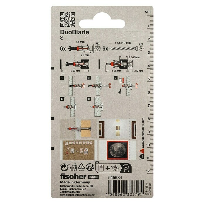 Fischer Duoblade Set gips-kartonskih tipli  (Duljina tiple: 44 mm, S vijcima, Najlon, 6 Kom.) | BAUHAUS