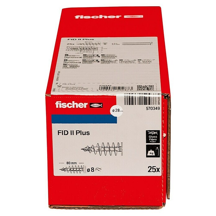 Fischer Dämmstoffdübel FID II Plus K (Ø x L: 8 x 80 mm, Kunststoff, 25 Stk.) | BAUHAUS