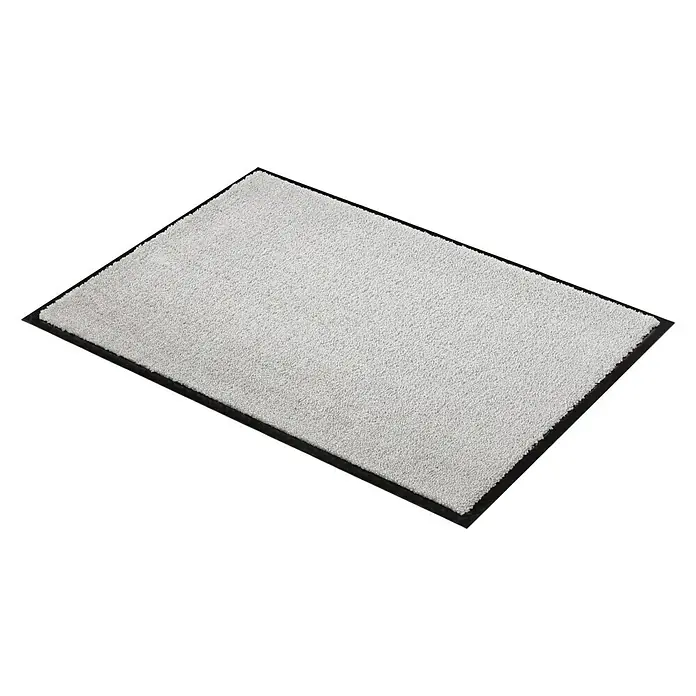 SCHÖNER WOHNEN-Kollektion Fußmatte Uni - Grau, 50 x 70 cm - Graue Fußmatte mit schwarzem Rand, ideal für den Innenbereich, um Schmutz und Feuchtigkeit aufzufangen. Praktisch und stilvoll.
