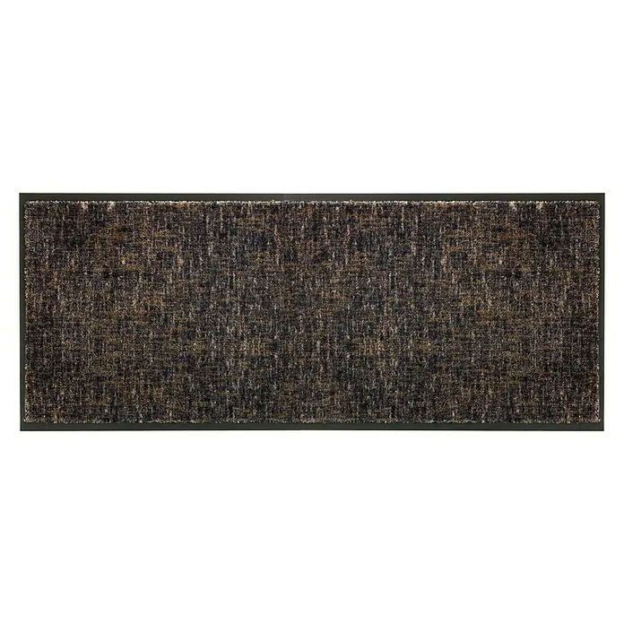 SCHÖNER WOHNEN-Kollektion Fußmatte Gitter - Anthrazit/Braun, 100 x 67 cm - Dunkelbraune Fußmatte mit Textur und dunklem Rand, ideal für den Eingangsbereich, um Schmutz zu entfernen und den Boden sauber zu halten.