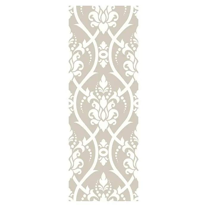 Fleur Plantilla decorativa Stencil Braided - Braided, 18 x 50 cm, Plástico - Elegante diseño de patrón de damasco en beige y blanco. El papel tapiz atemporal añade un toque de lujo a cualquier habitación.