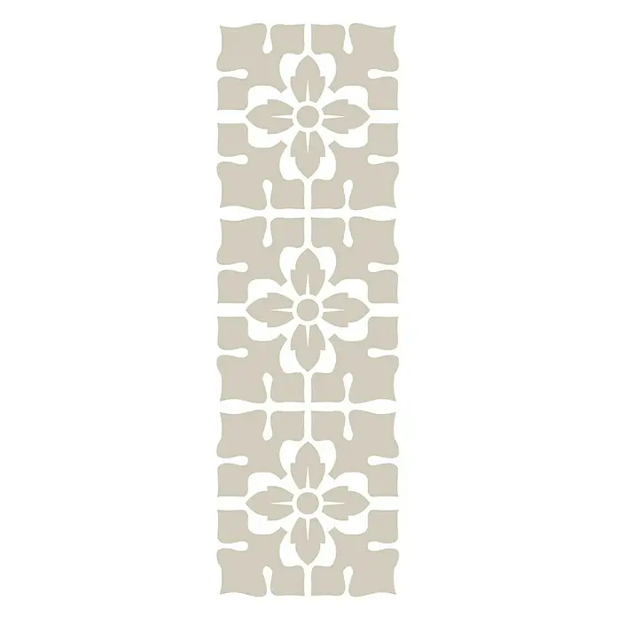 Fleur Plantilla decorativa Stencil Kitchen - Kitchen, 18 x 50 cm, Plástico - Elegante diseño de panel floral beige. Un elemento decorativo para interiores elegantes, que combina patrones naturales y estética moderna.