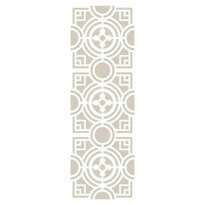 Fleur Plantilla decorativa Stencil Bon Ton - Bon Ton, 18 x 50 cm, Plástico - Panel de pared decorativo con un patrón de círculos y formas geométricas, ideal para interiores modernos como un acento elegante.