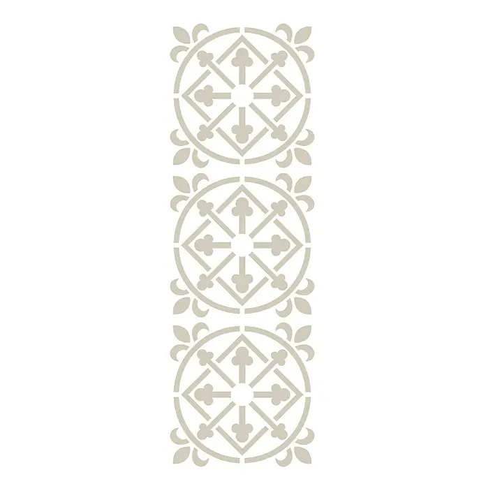 Fleur Plantilla decorativa Stencil Royal Tile - Royal Tile, 18 x 50 cm, Plástico - Plantilla decorativa con un elegante motivo floral. Ideal para decoración de paredes y proyectos creativos que buscan un toque vintage.